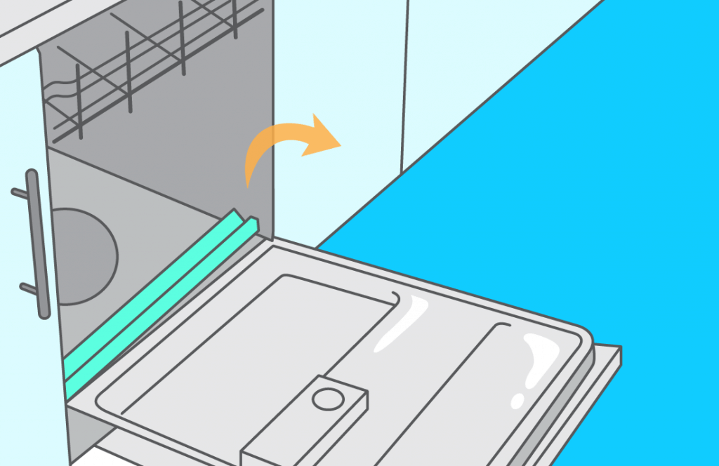 someone repairing the dishwasher lower door seal