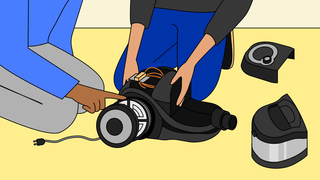 Remettre le ressort d'un enrouleur d'aspirateur : fonctionnement