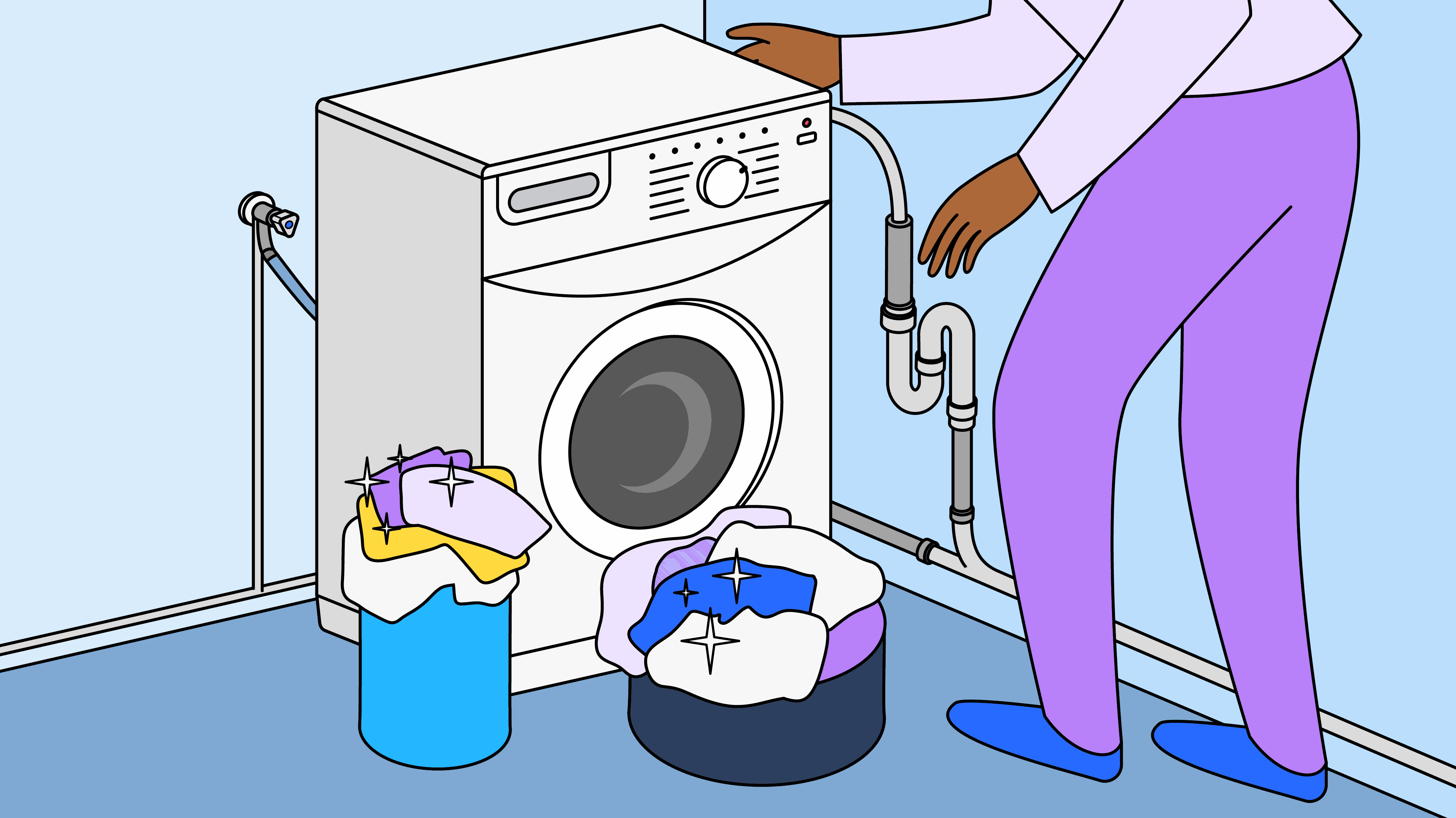 Banchement et évacuation d'une machine à laver