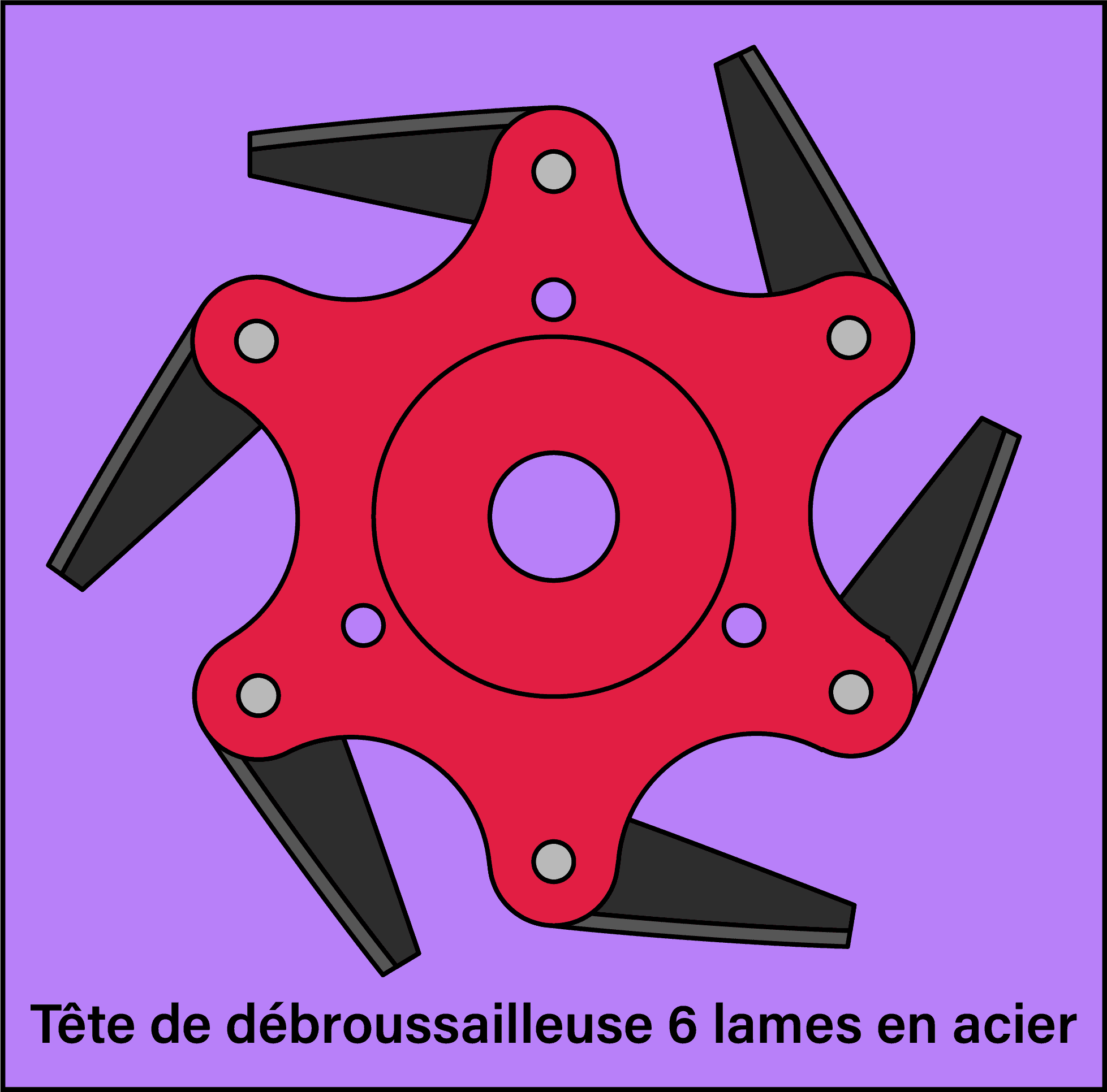 Tête de débroussailleuse 6 lames en acier : c'est quoi ?