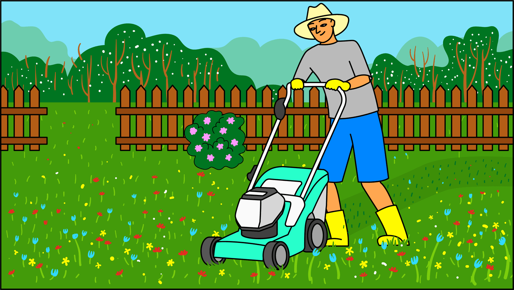 La tonte du jardin est essentielle à l'entretien de la pelouse.