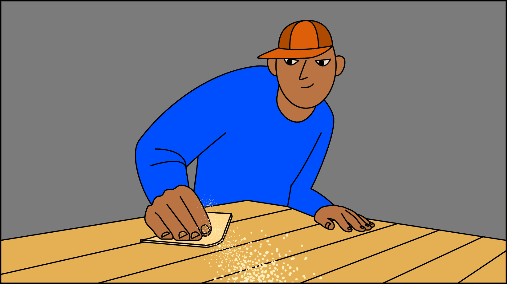 Poncer un meuble, une table, du bois de palette dans les meilleures conditions